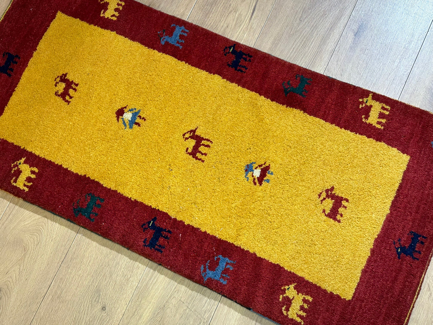Orientteppich handgeknüpft Gabbeh Indian 122x60 cm
