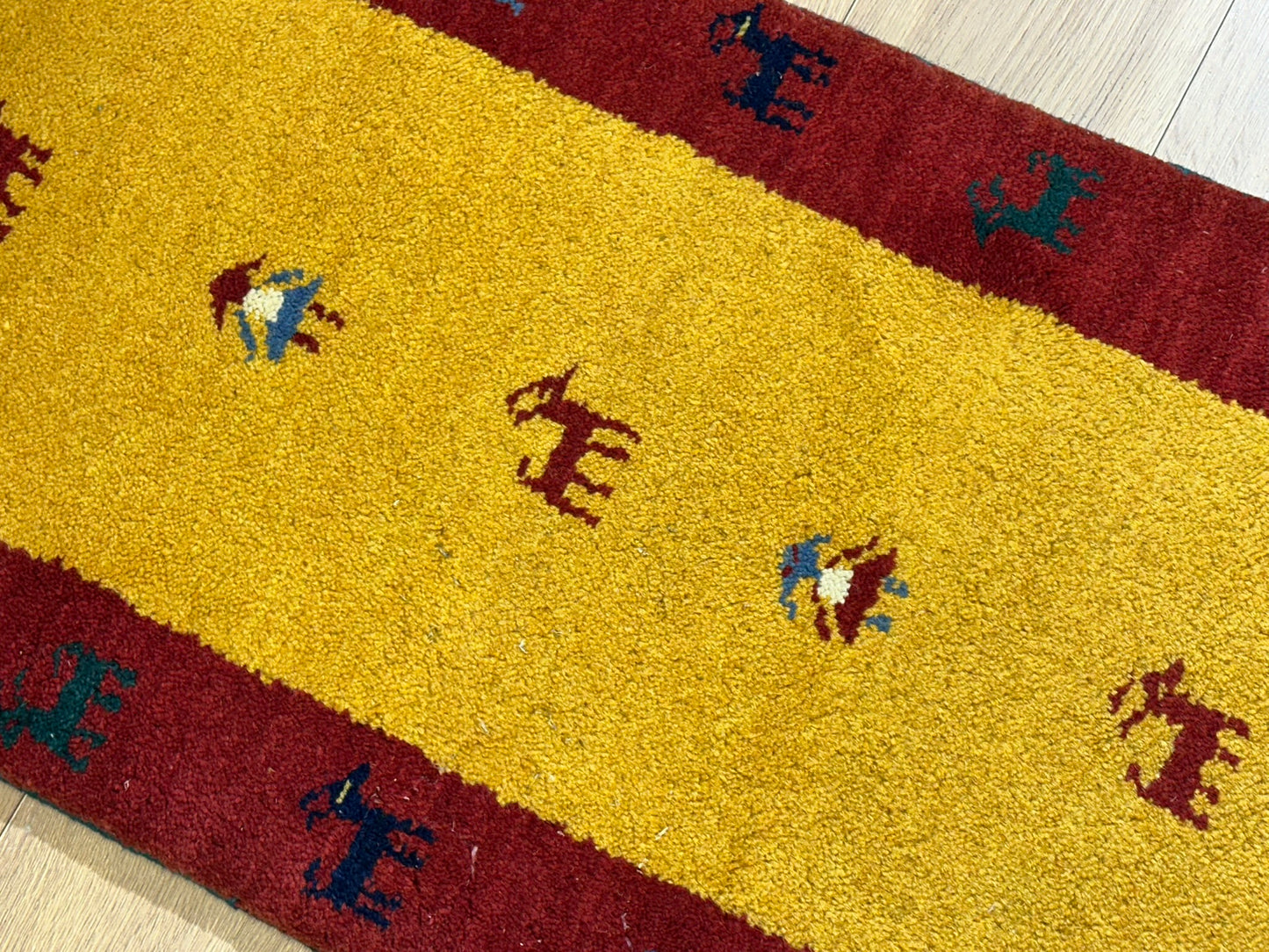 Orientteppich handgeknüpft Gabbeh Indian 122x60 cm