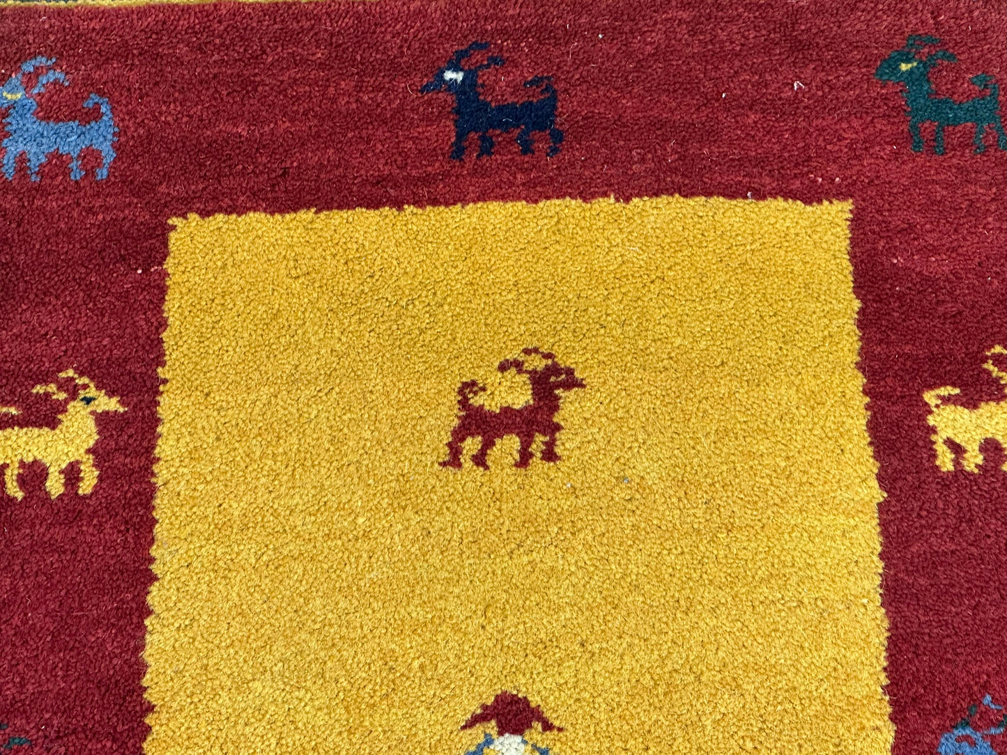 Orientteppich handgeknüpft Gabbeh Indian 122x60 cm