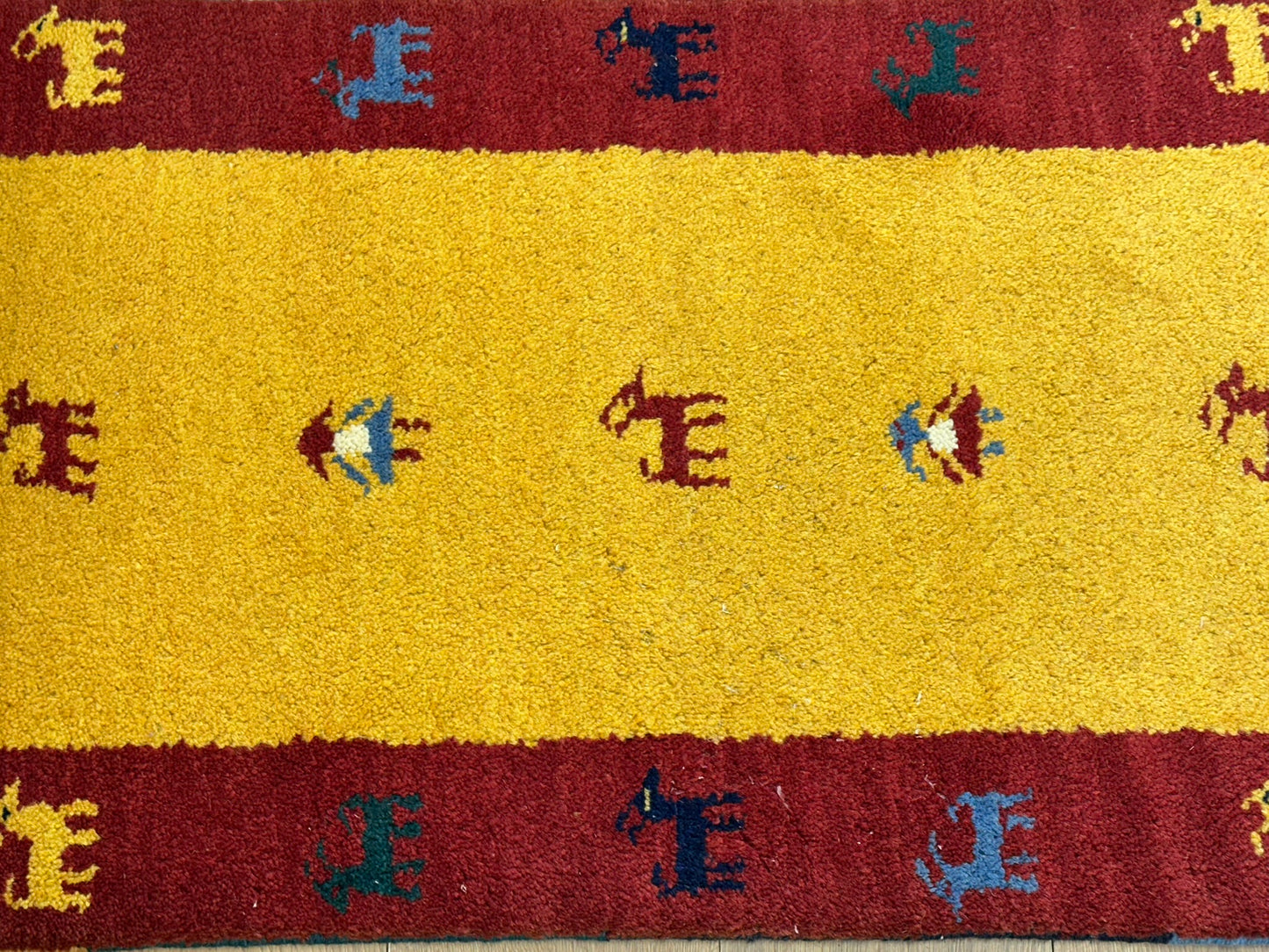 Orientteppich handgeknüpft Gabbeh Indian 122x60 cm