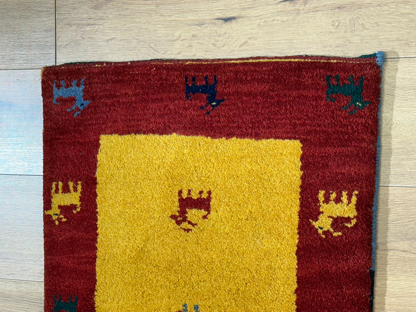 Orientteppich handgeknüpft Gabbeh Indian 122x60 cm