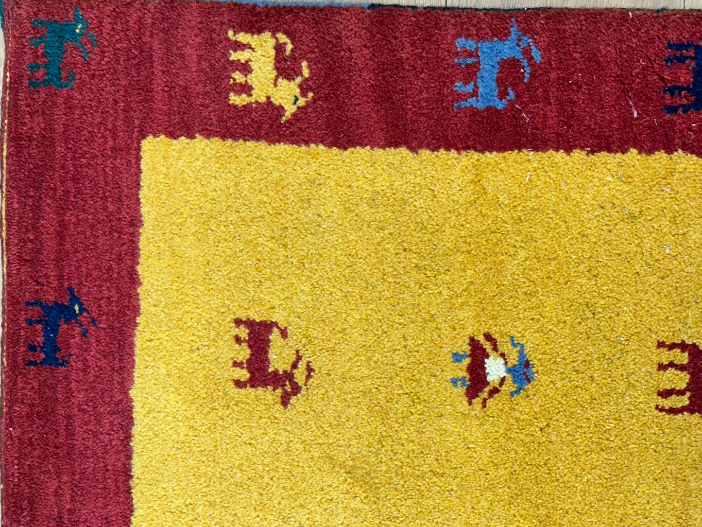 Orientteppich handgeknüpft Gabbeh Indian 122x60 cm