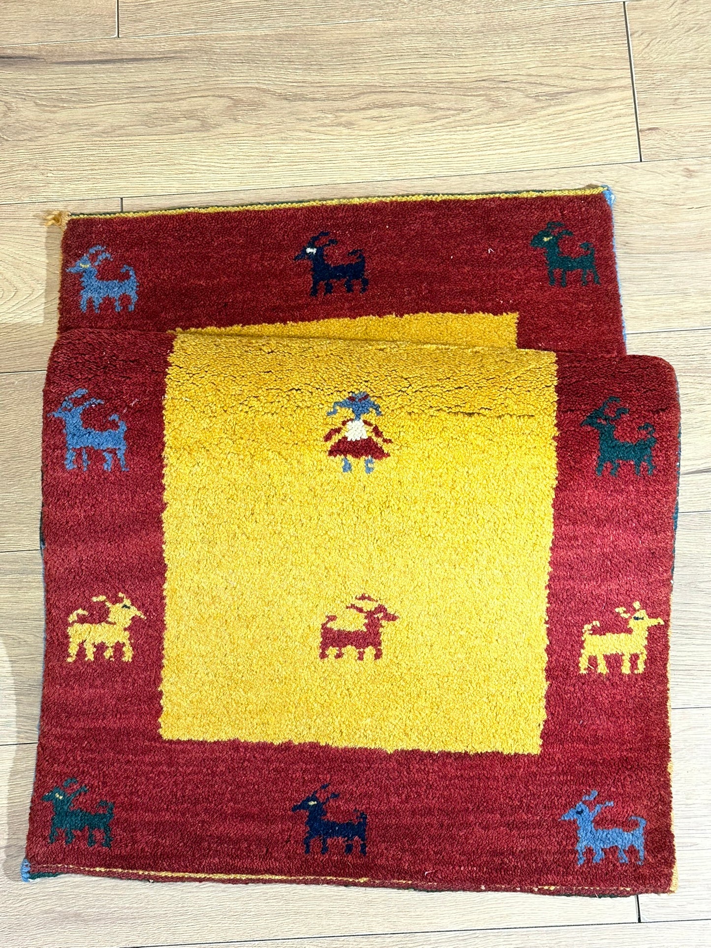 Orientteppich handgeknüpft Gabbeh Indian 122x60 cm