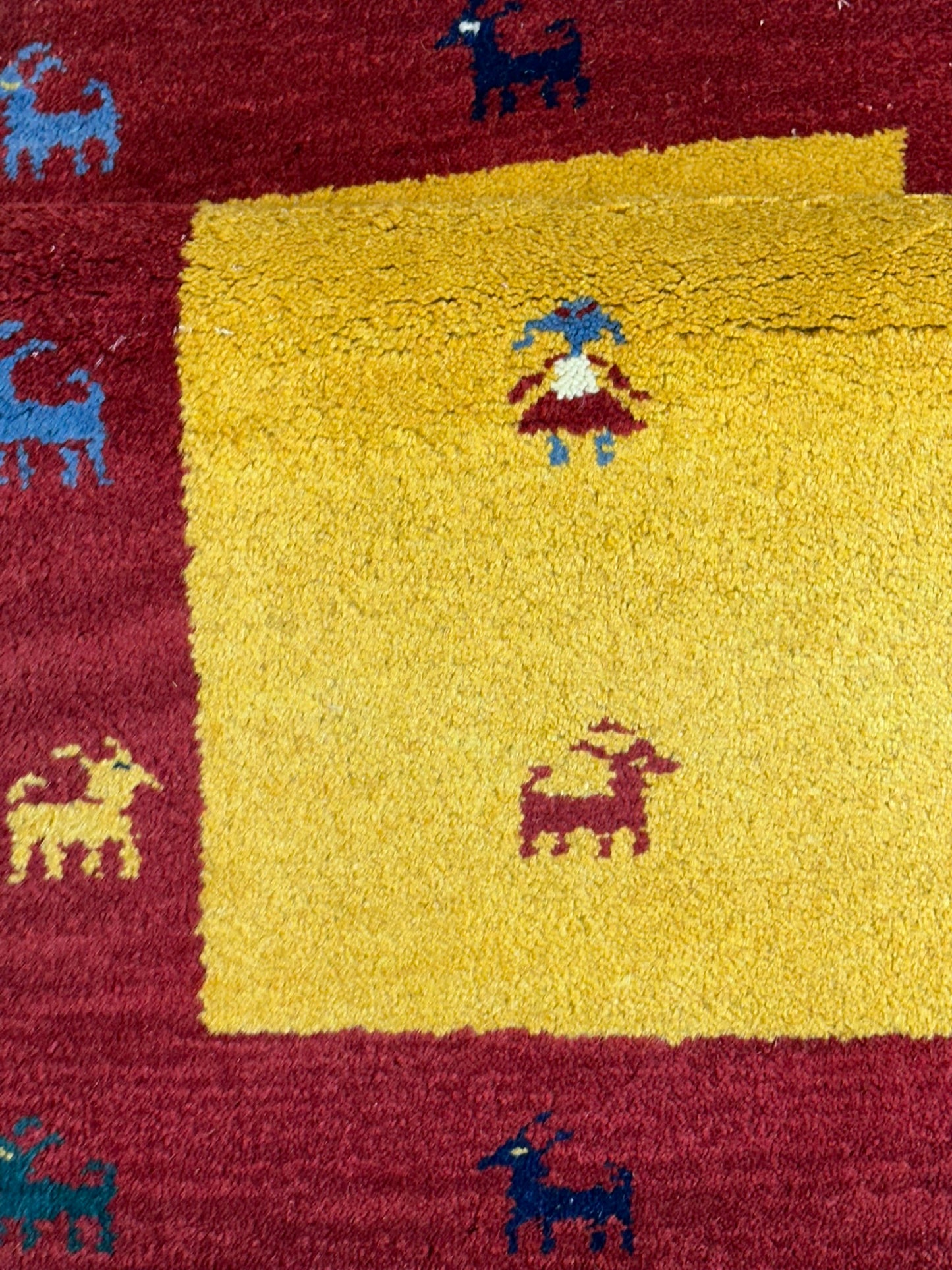 Orientteppich handgeknüpft Gabbeh Indian 122x60 cm