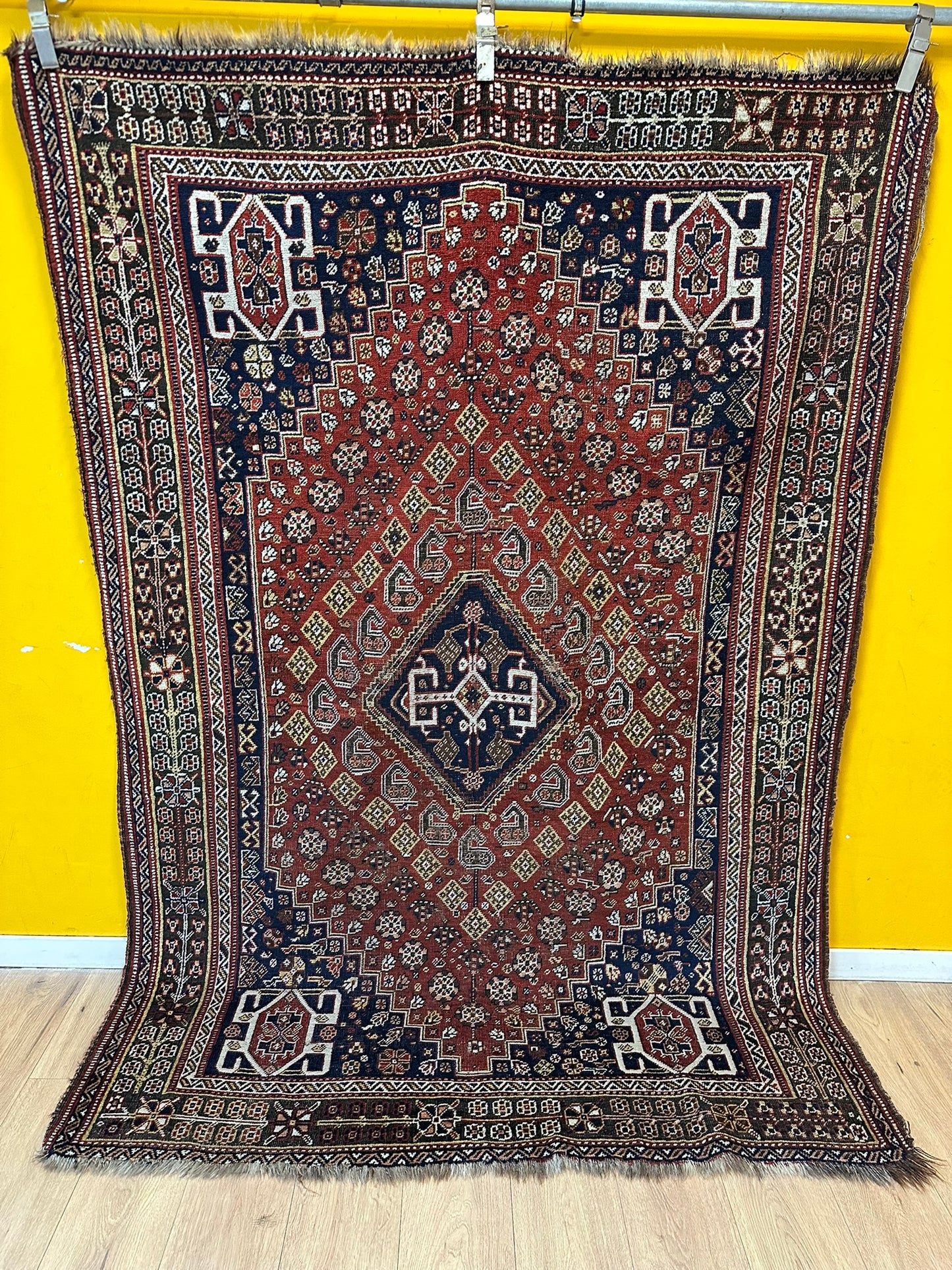 Orientteppich handgeknüpft 242x163 cm antik naturfarben Geschgei Wolle auf wolle