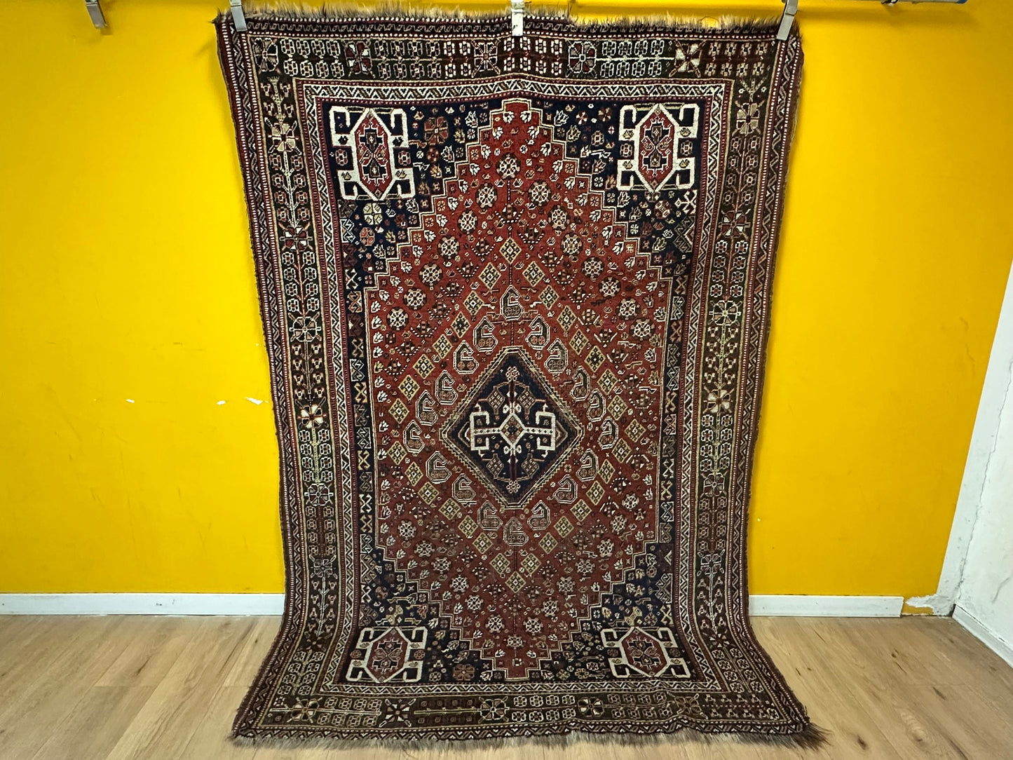 Orientteppich handgeknüpft 242x163 cm antik naturfarben Geschgei Wolle auf wolle