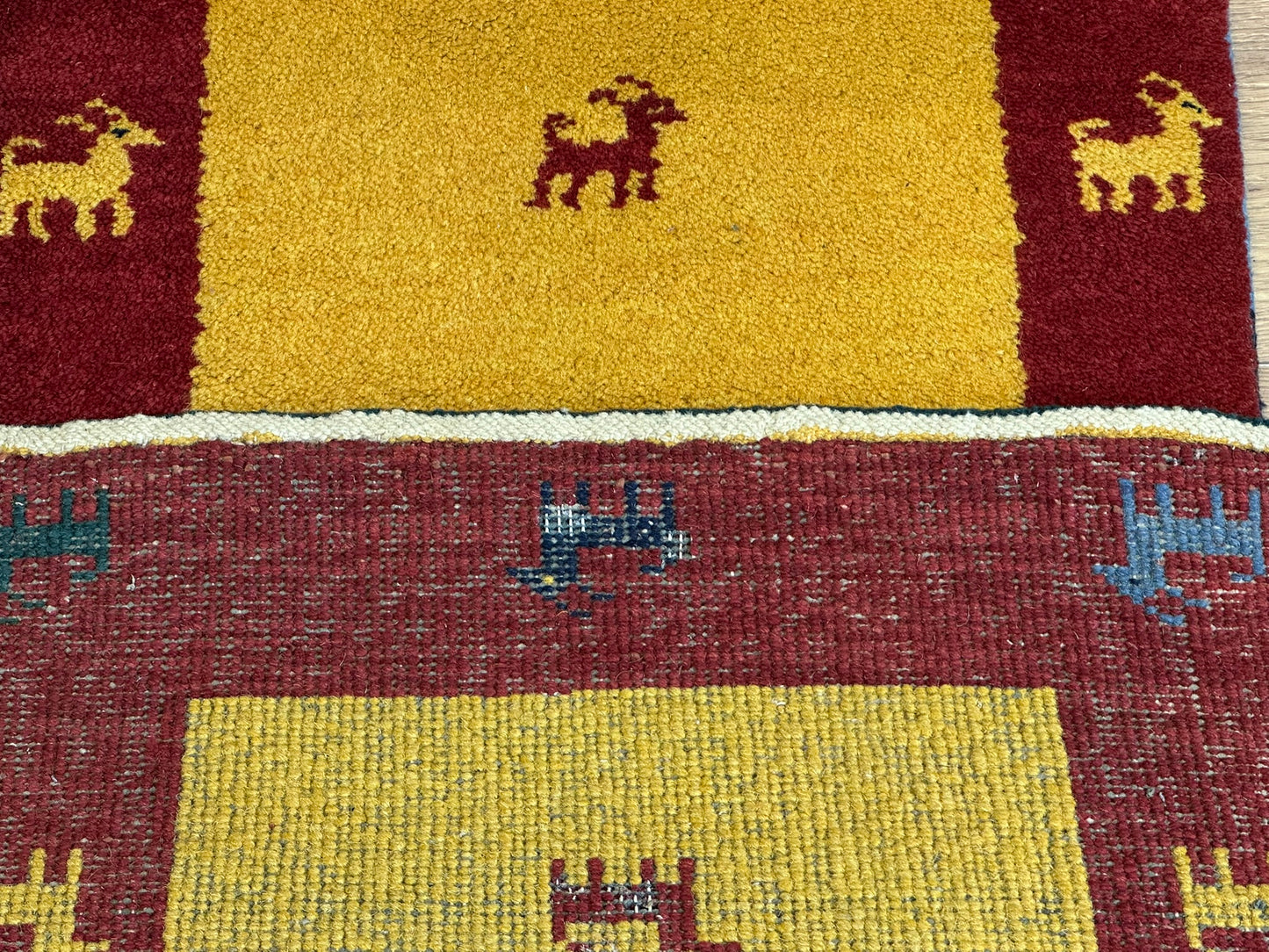 Orientteppich handgeknüpft Gabbeh Indian 122x60 cm
