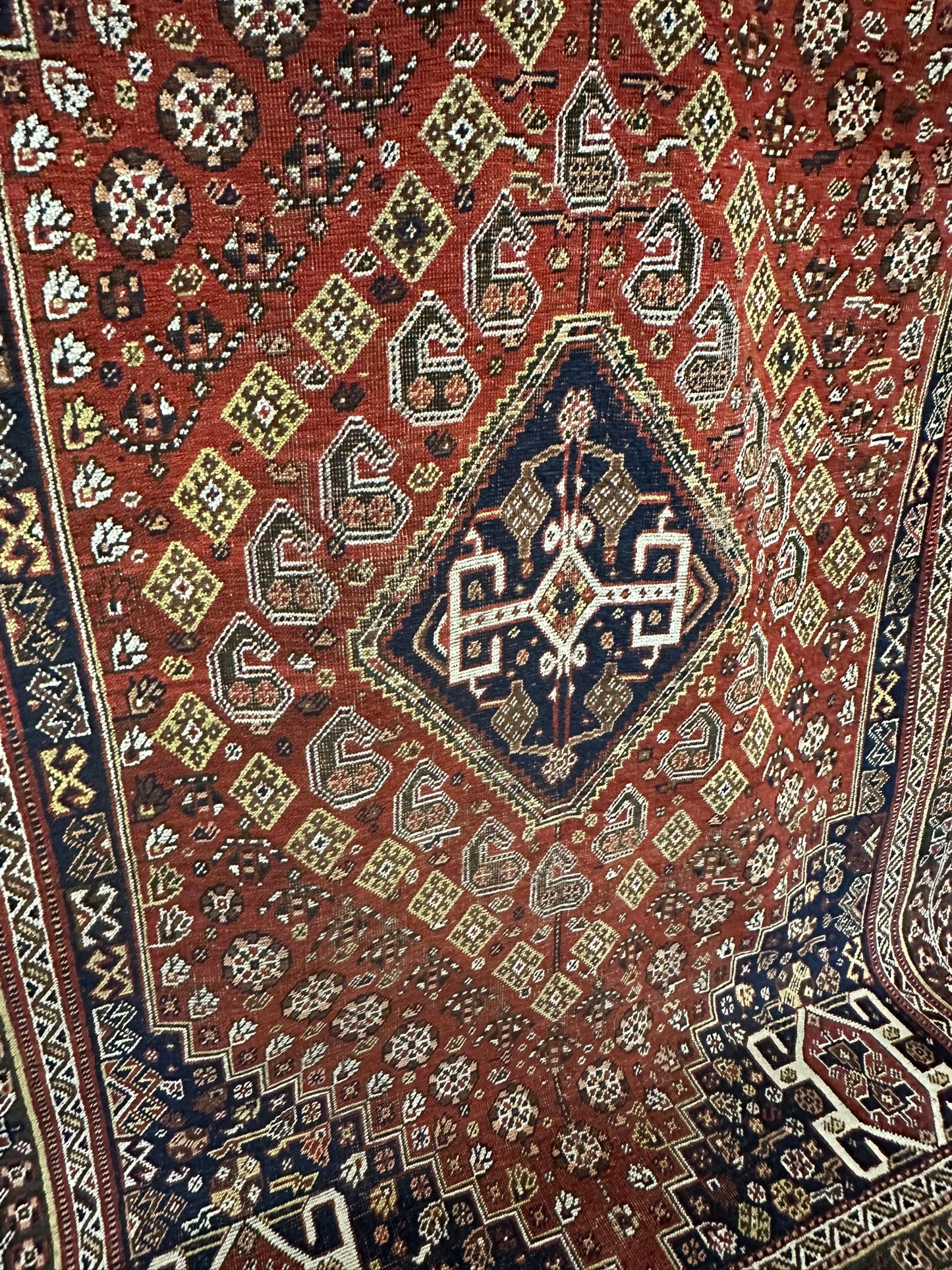 Orientteppich handgeknüpft 242x163 cm antik naturfarben Geschgei Wolle auf wolle