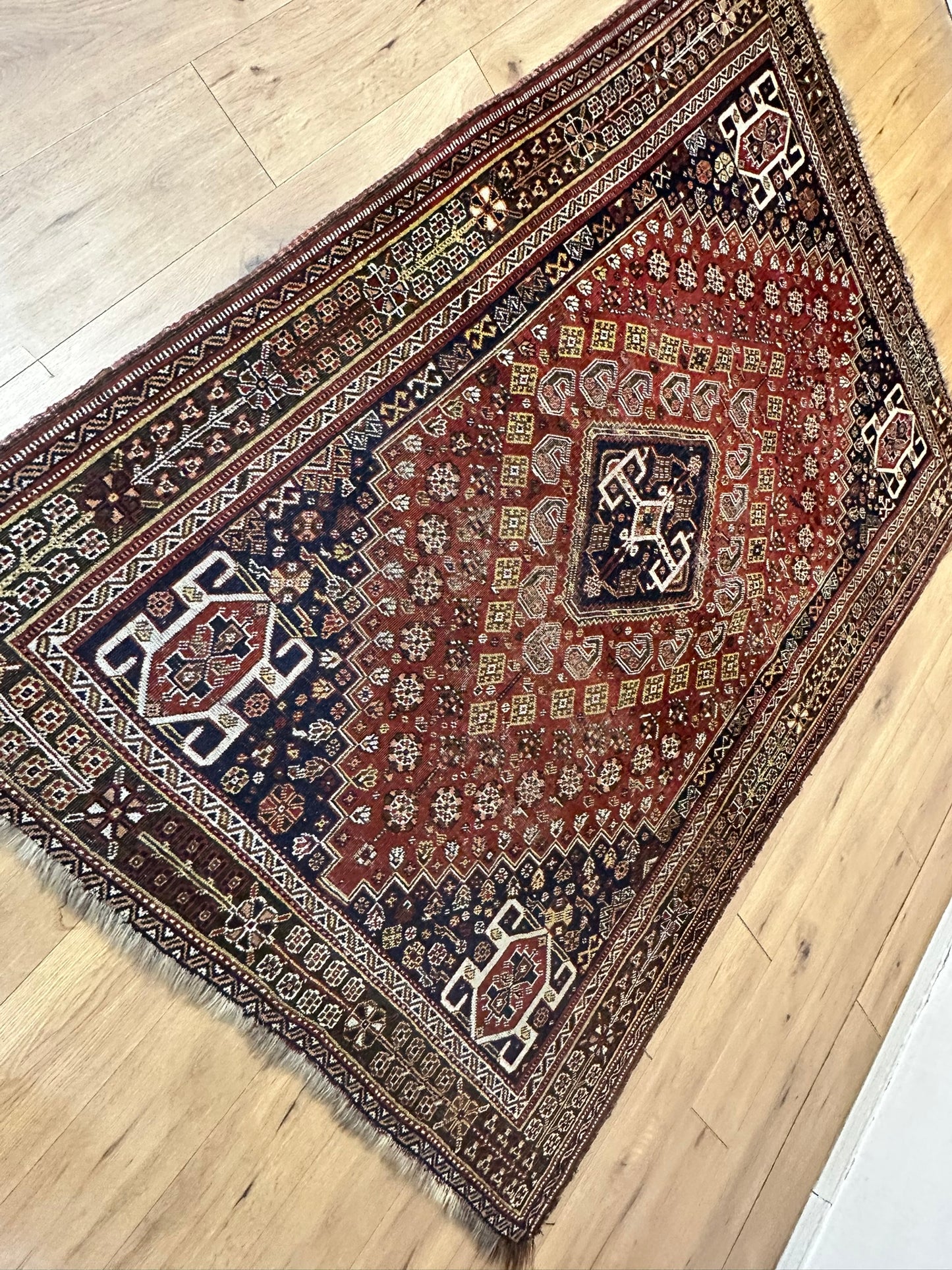 Orientteppich handgeknüpft 242x163 cm antik naturfarben Geschgei Wolle auf wolle