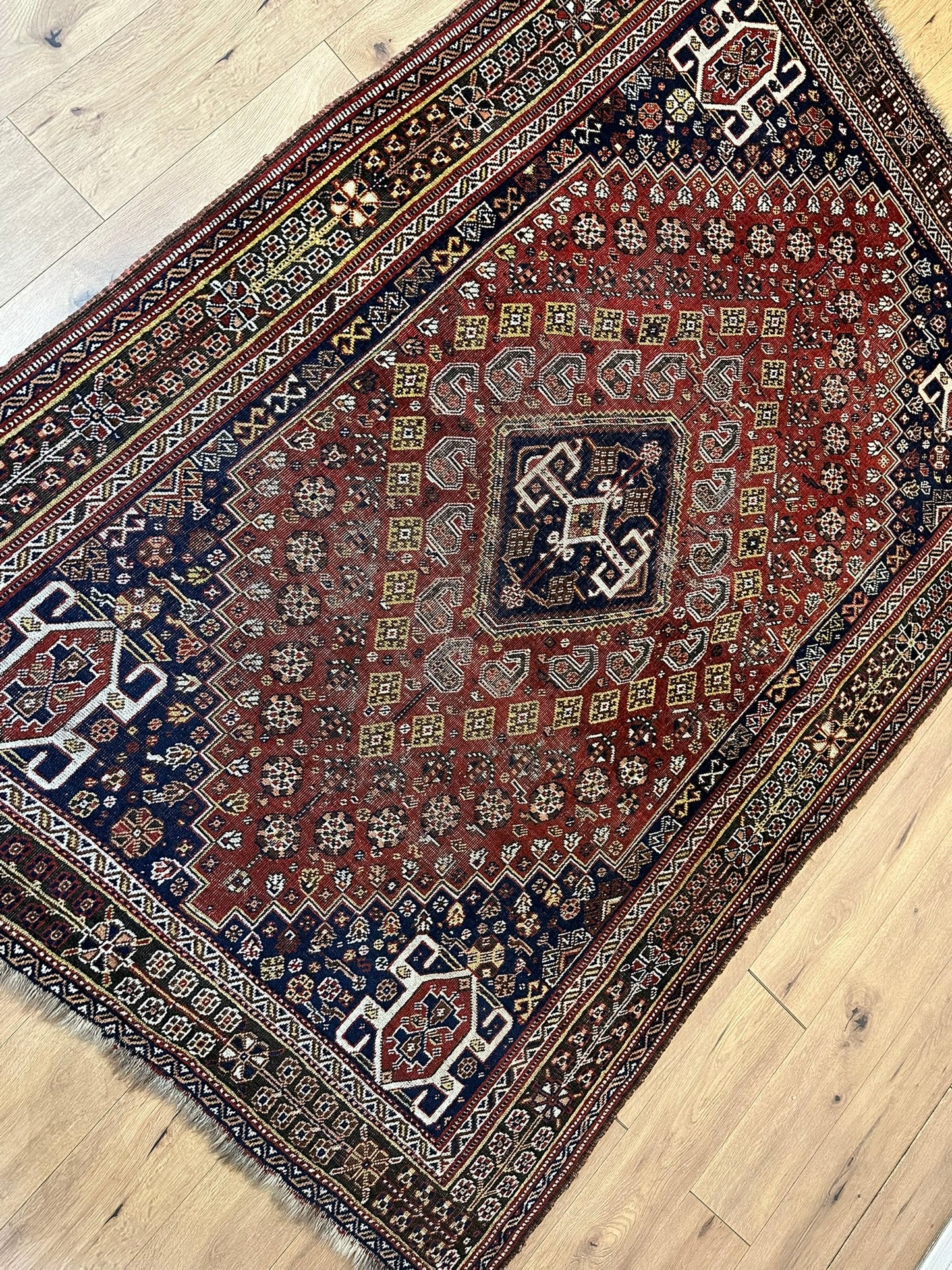 Orientteppich handgeknüpft 242x163 cm antik naturfarben Geschgei Wolle auf wolle