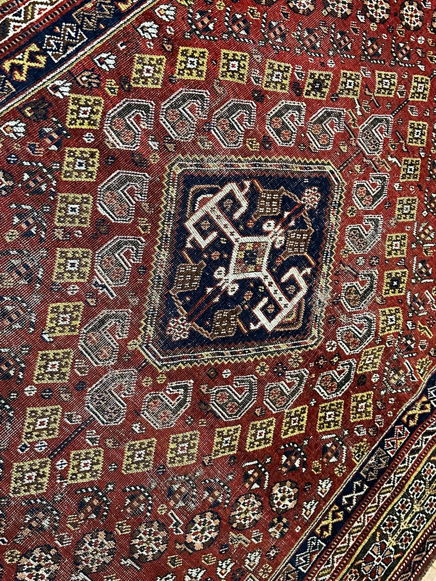 Orientteppich handgeknüpft 242x163 cm antik naturfarben Geschgei Wolle auf wolle