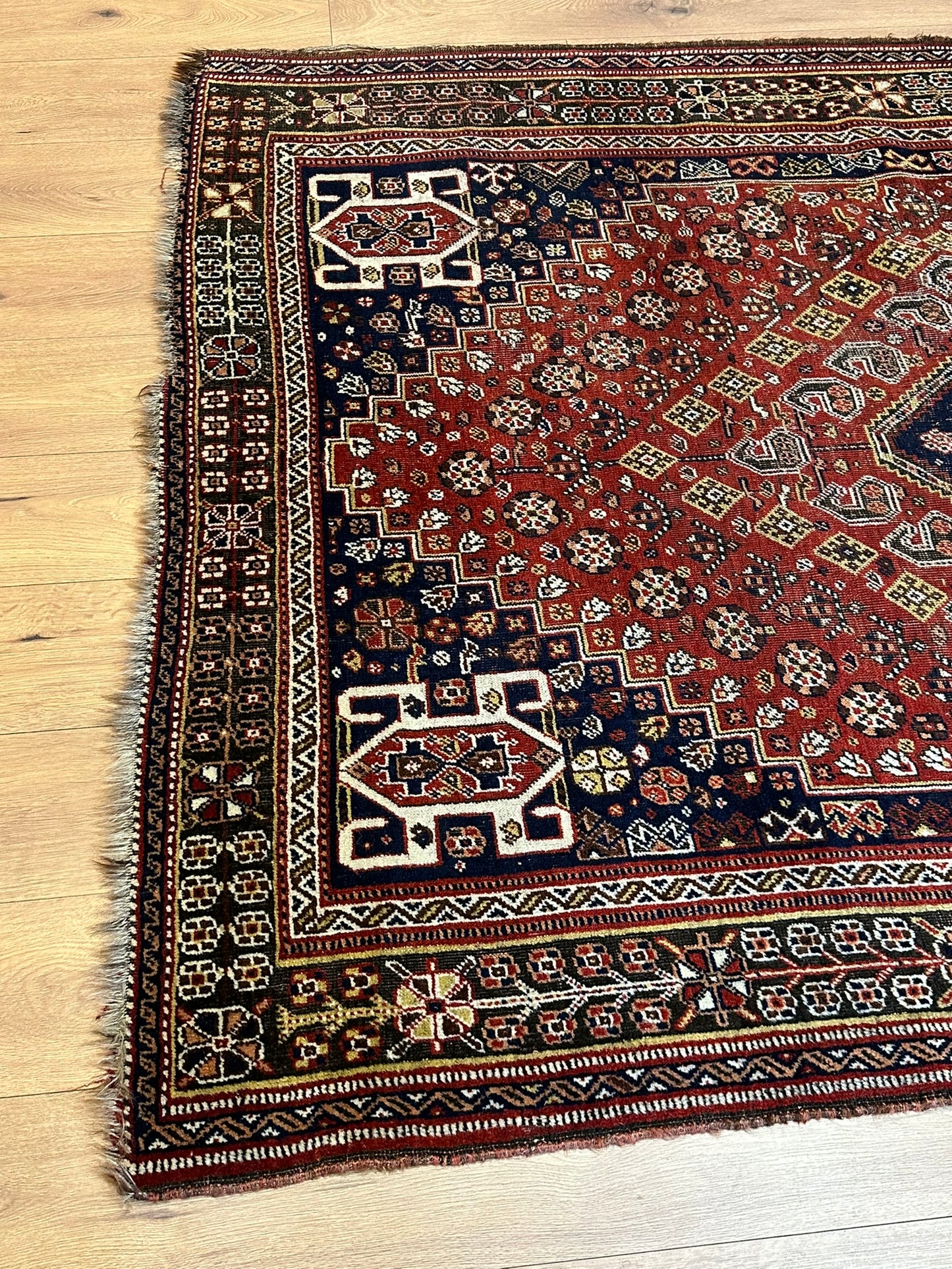 Orientteppich handgeknüpft 242x163 cm antik naturfarben Geschgei Wolle auf wolle
