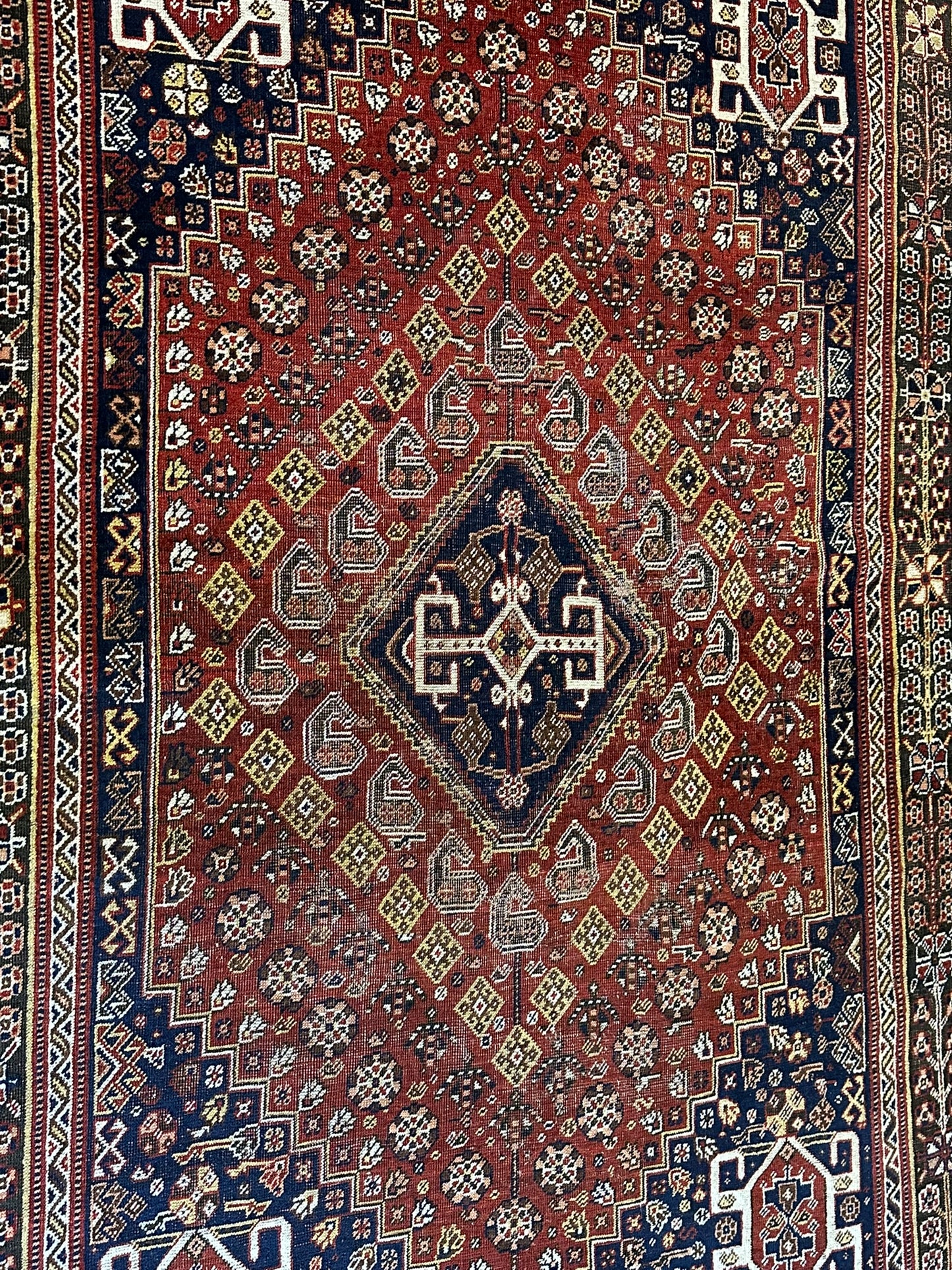 Orientteppich handgeknüpft 242x163 cm antik naturfarben Geschgei Wolle auf wolle