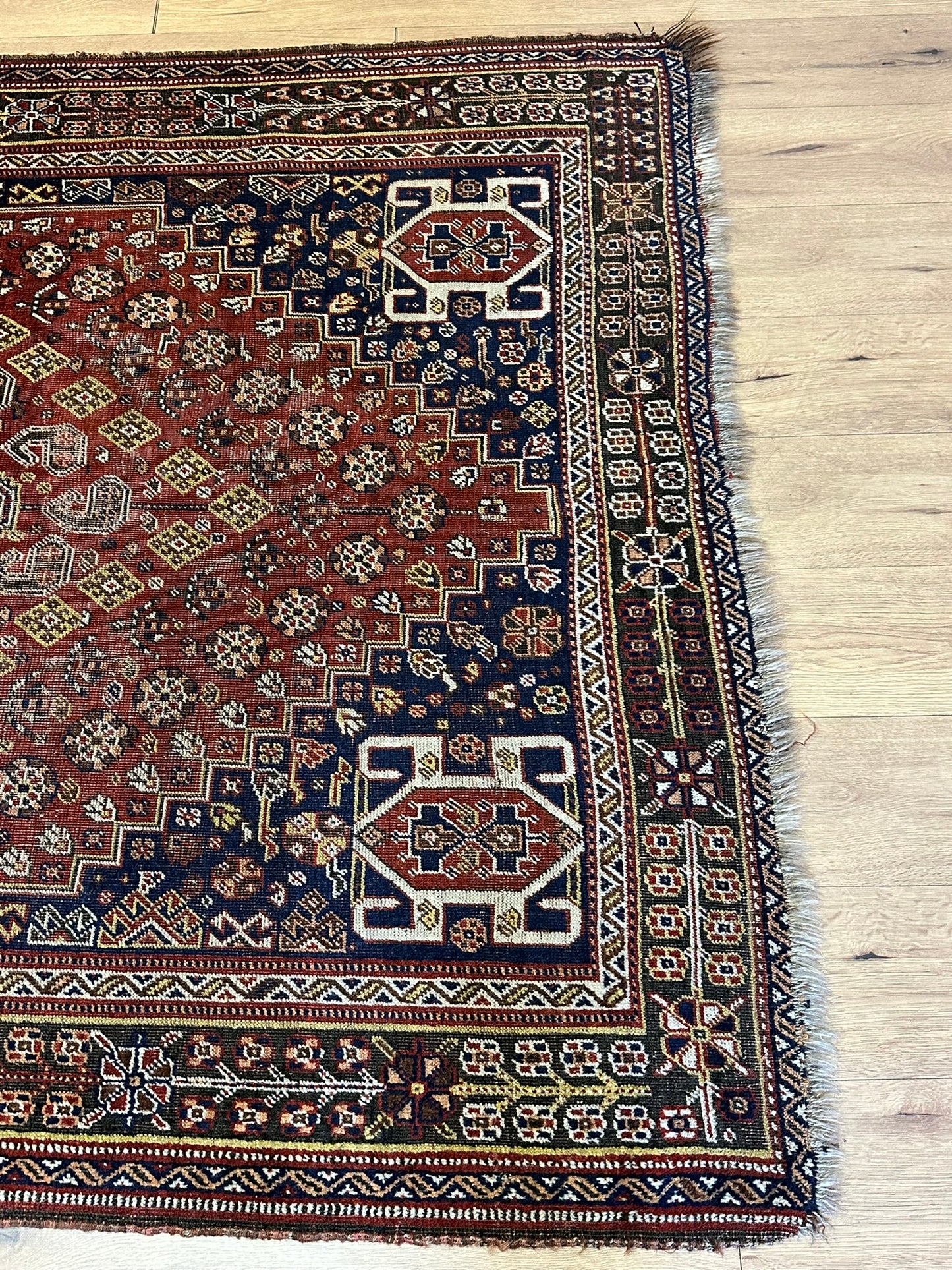 Orientteppich handgeknüpft 242x163 cm antik naturfarben Geschgei Wolle auf wolle
