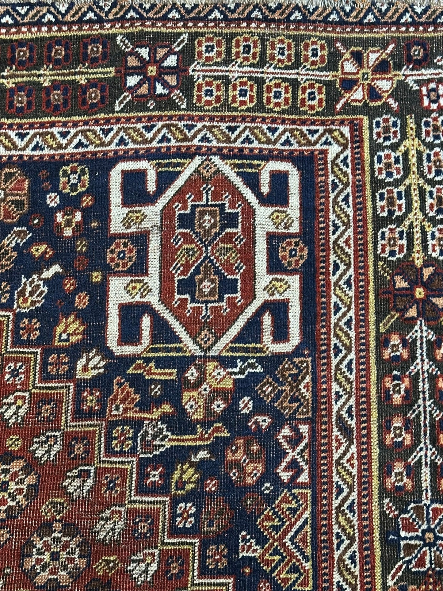 Orientteppich handgeknüpft 242x163 cm antik naturfarben Geschgei Wolle auf wolle