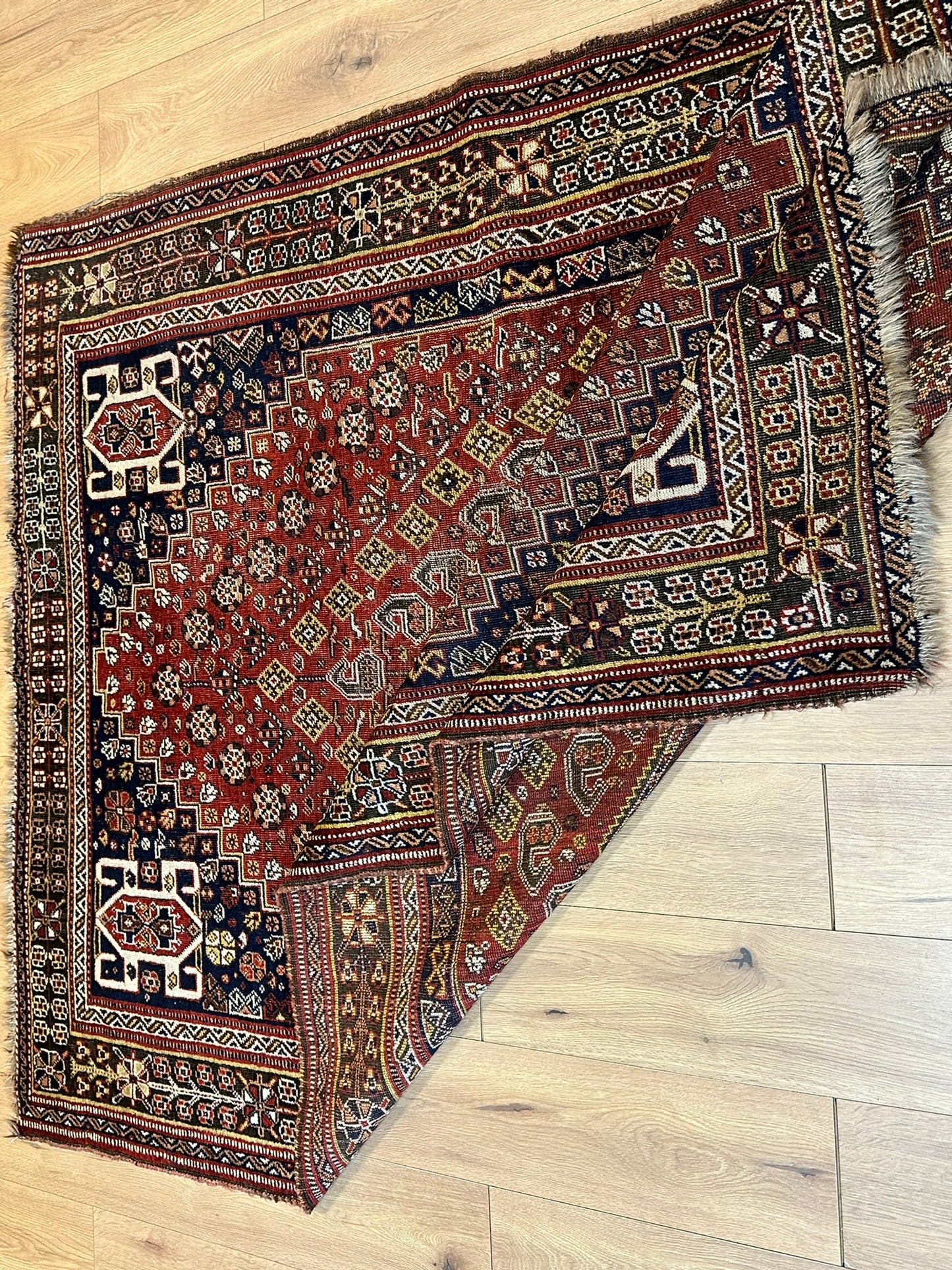 Orientteppich handgeknüpft 242x163 cm antik naturfarben Geschgei Wolle auf wolle