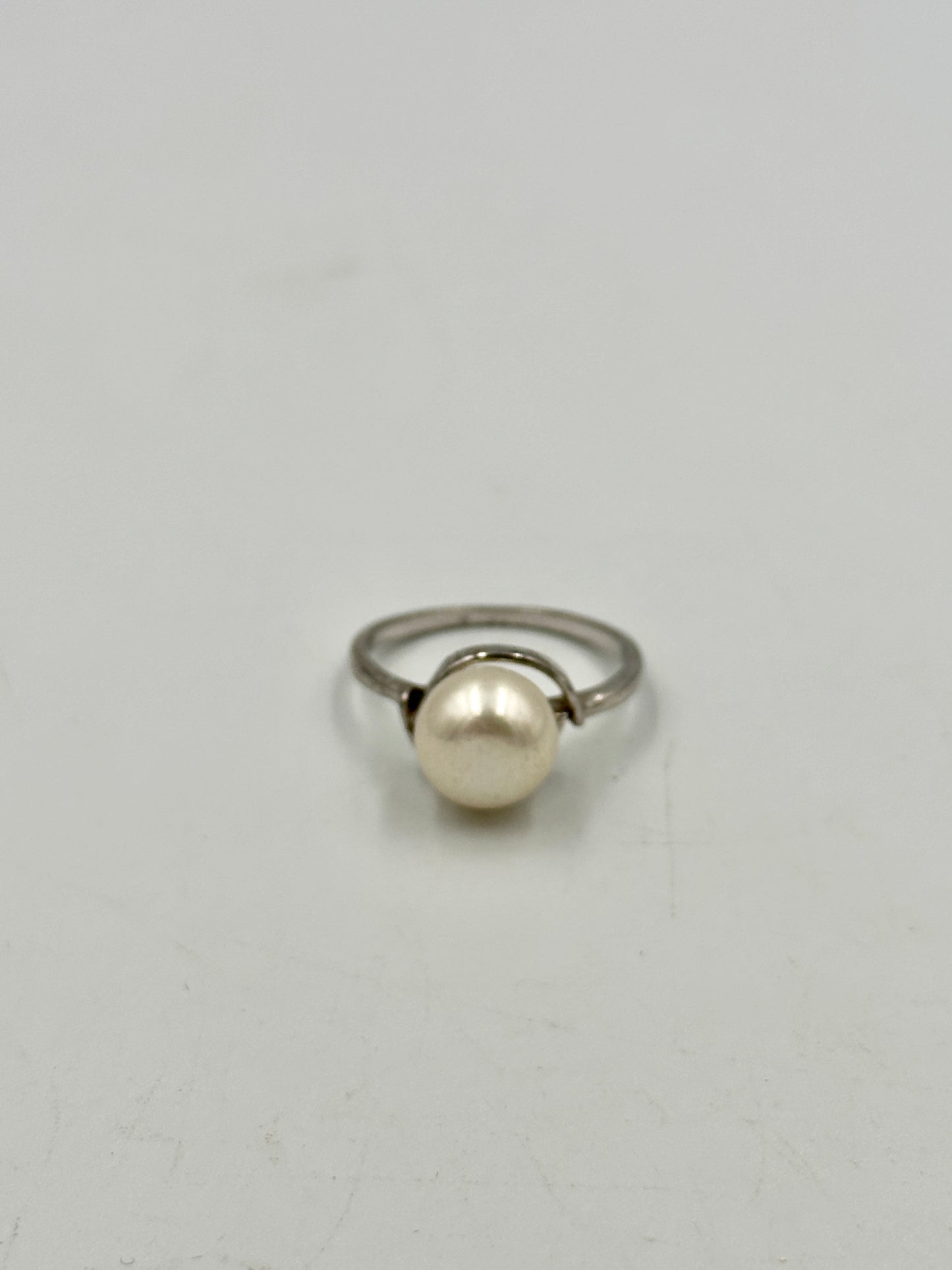 Vintage Silber 925 Ring mit Perle Ringgröße: 56