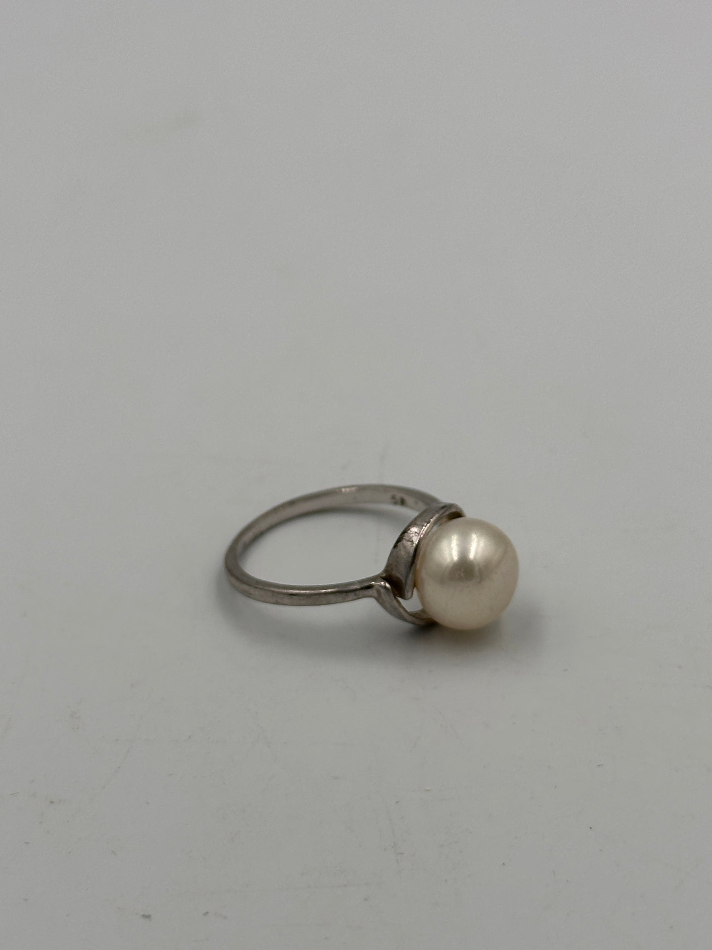 Vintage Silber 925 Ring mit Perle Ringgröße: 56