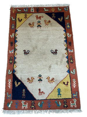 Orientteppich handgeknüpft Gabbeh Indian 142x90 cm