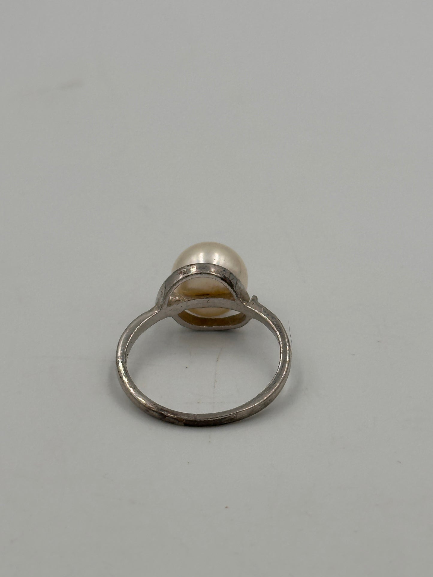 Vintage Silber 925 Ring mit Perle Ringgröße: 56