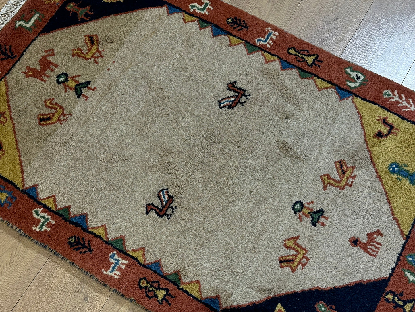 Orientteppich handgeknüpft Gabbeh Indian 142x90 cm