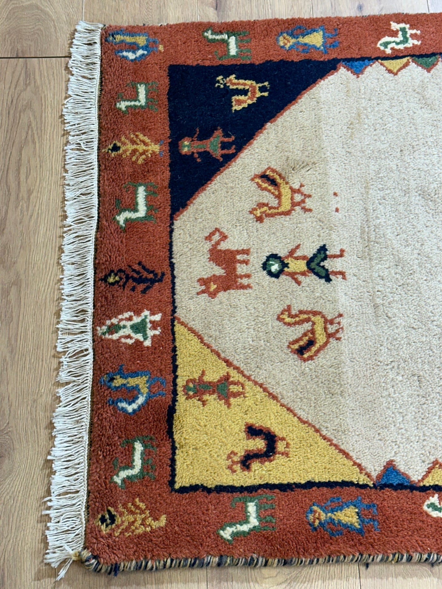 Orientteppich handgeknüpft Gabbeh Indian 142x90 cm