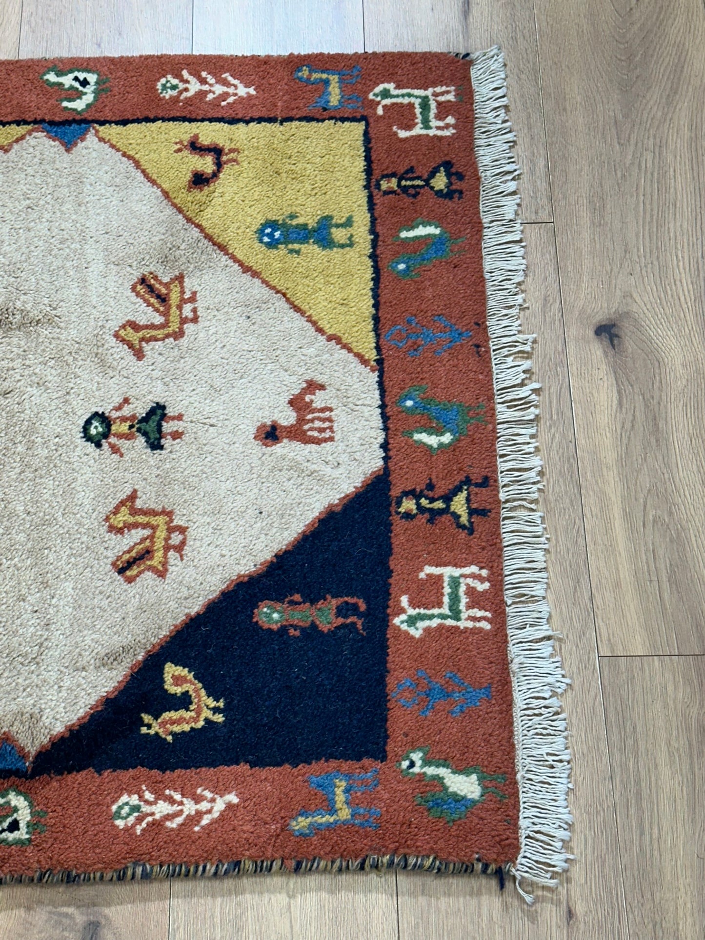 Orientteppich handgeknüpft Gabbeh Indian 142x90 cm