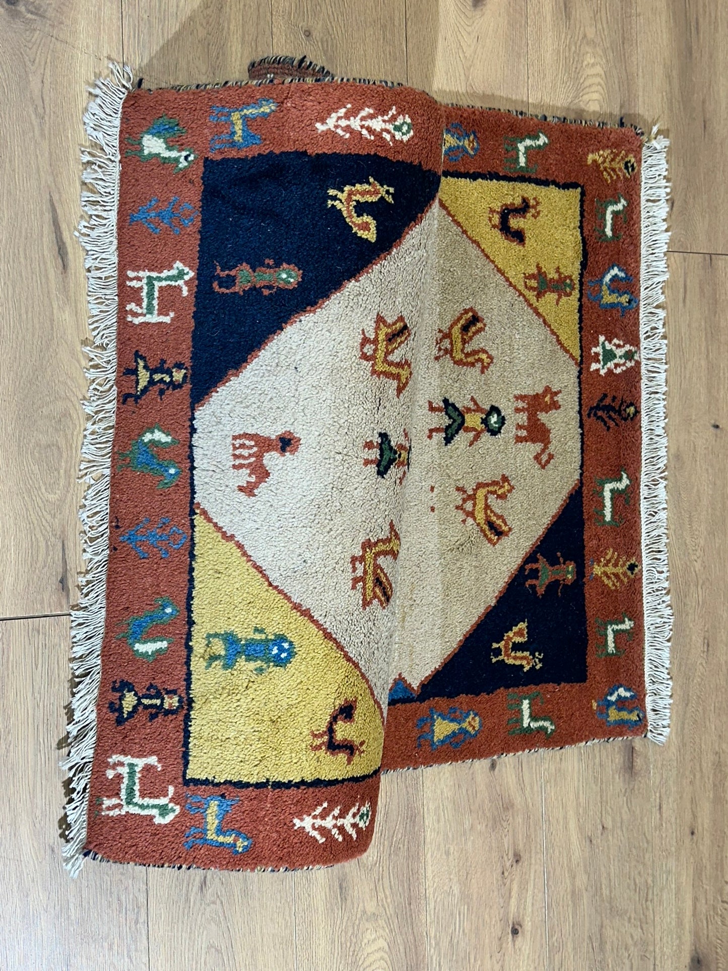 Orientteppich handgeknüpft Gabbeh Indian 142x90 cm