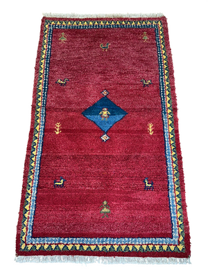 Orientteppich handgeknüpft Gabbeh Indian 164x94 cm