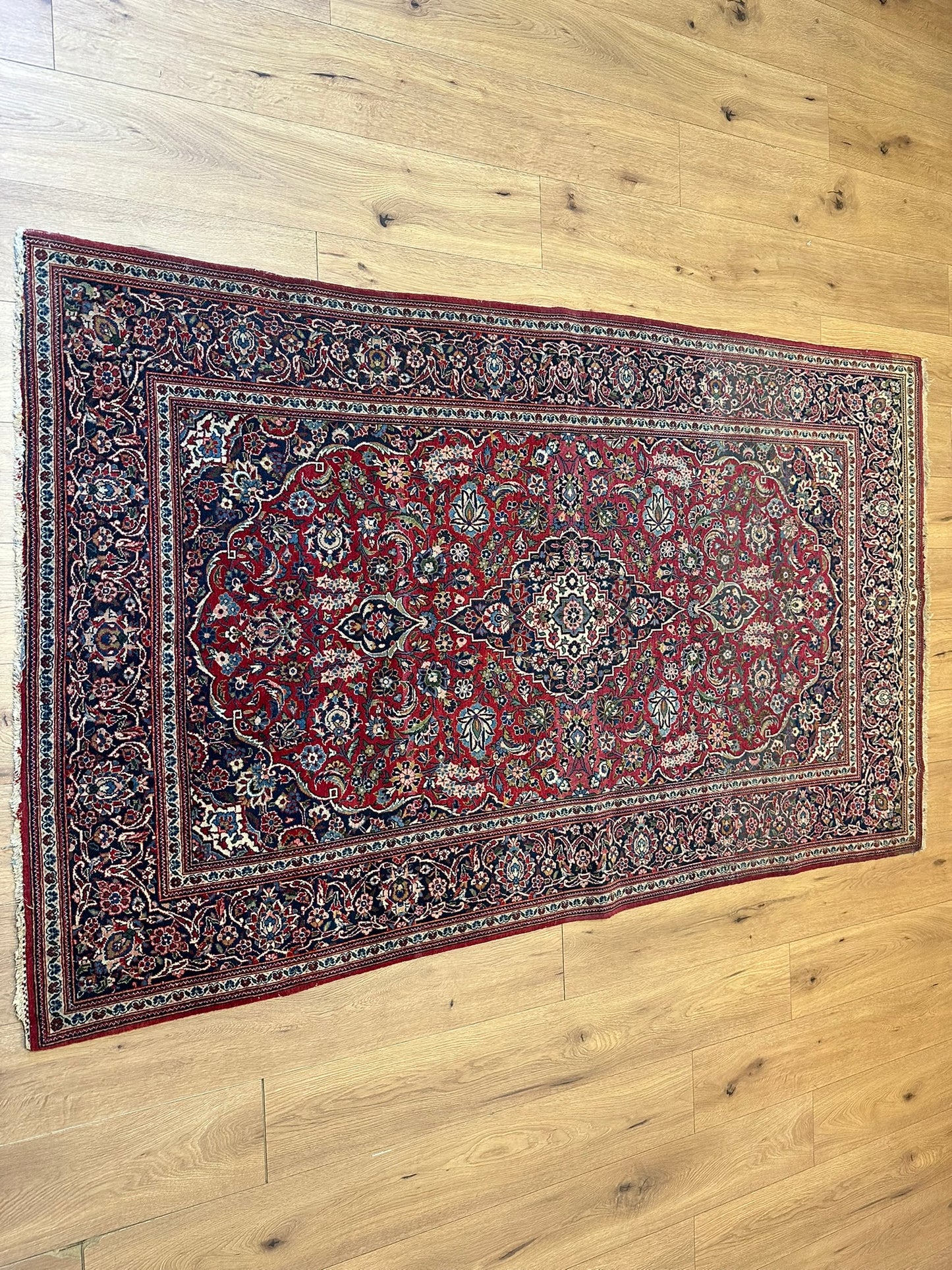 orientteppich handgeknüpft 220x130 cm antik naturfarben Keschan korkwolle