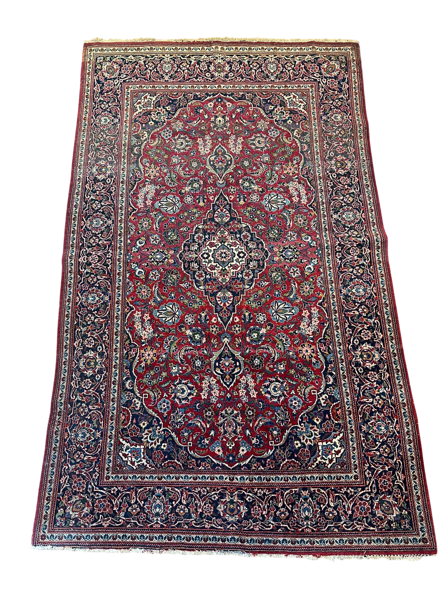 orientteppich handgeknüpft 220x130 cm antik naturfarben Keschan korkwolle