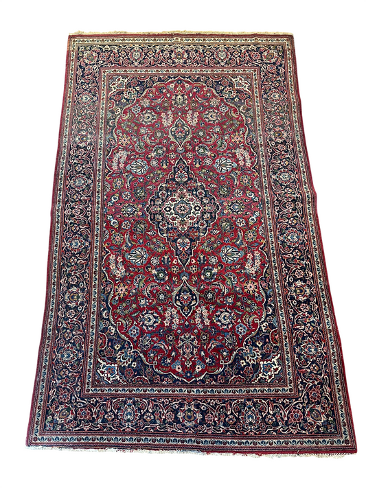 orientteppich handgeknüpft 220x130 cm antik naturfarben Keschan korkwolle