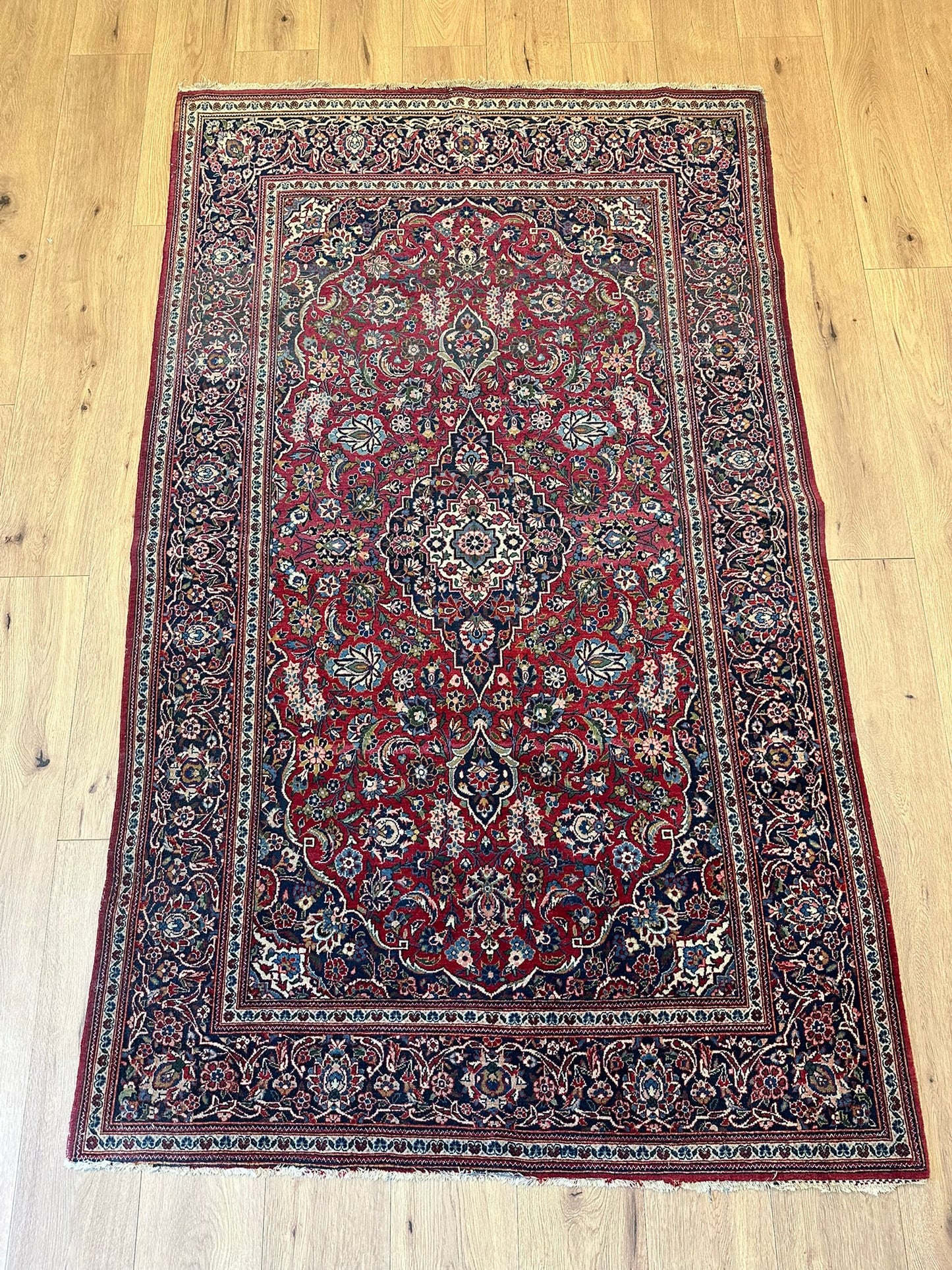 orientteppich handgeknüpft 220x130 cm antik naturfarben Keschan korkwolle