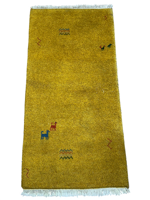 Orientteppich handgeknüpft Gabbeh Indian 162x62 cm