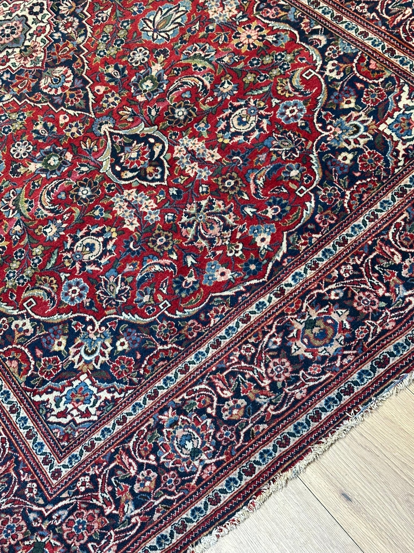 orientteppich handgeknüpft 220x130 cm antik naturfarben Keschan korkwolle