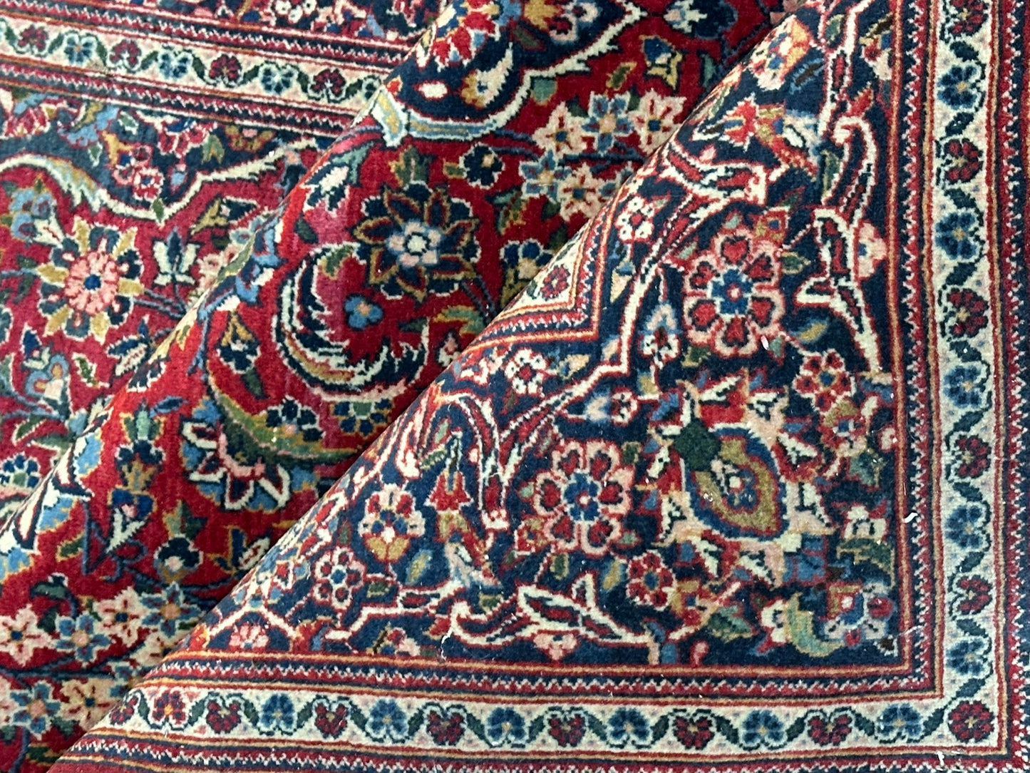 orientteppich handgeknüpft 220x130 cm antik naturfarben Keschan korkwolle
