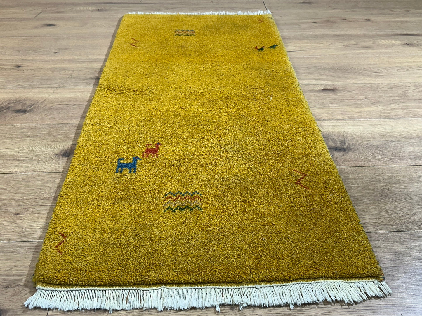 Orientteppich handgeknüpft Gabbeh Indian 162x62 cm