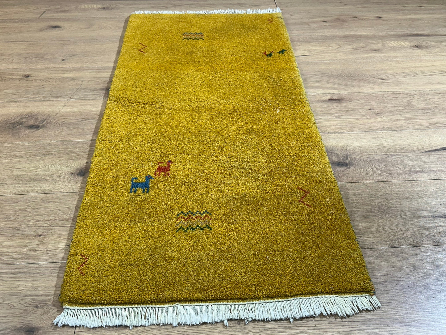 Orientteppich handgeknüpft Gabbeh Indian 162x62 cm