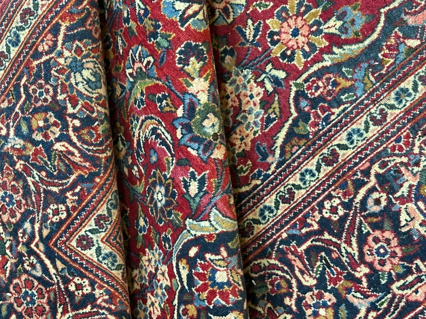 orientteppich handgeknüpft 220x130 cm antik naturfarben Keschan korkwolle