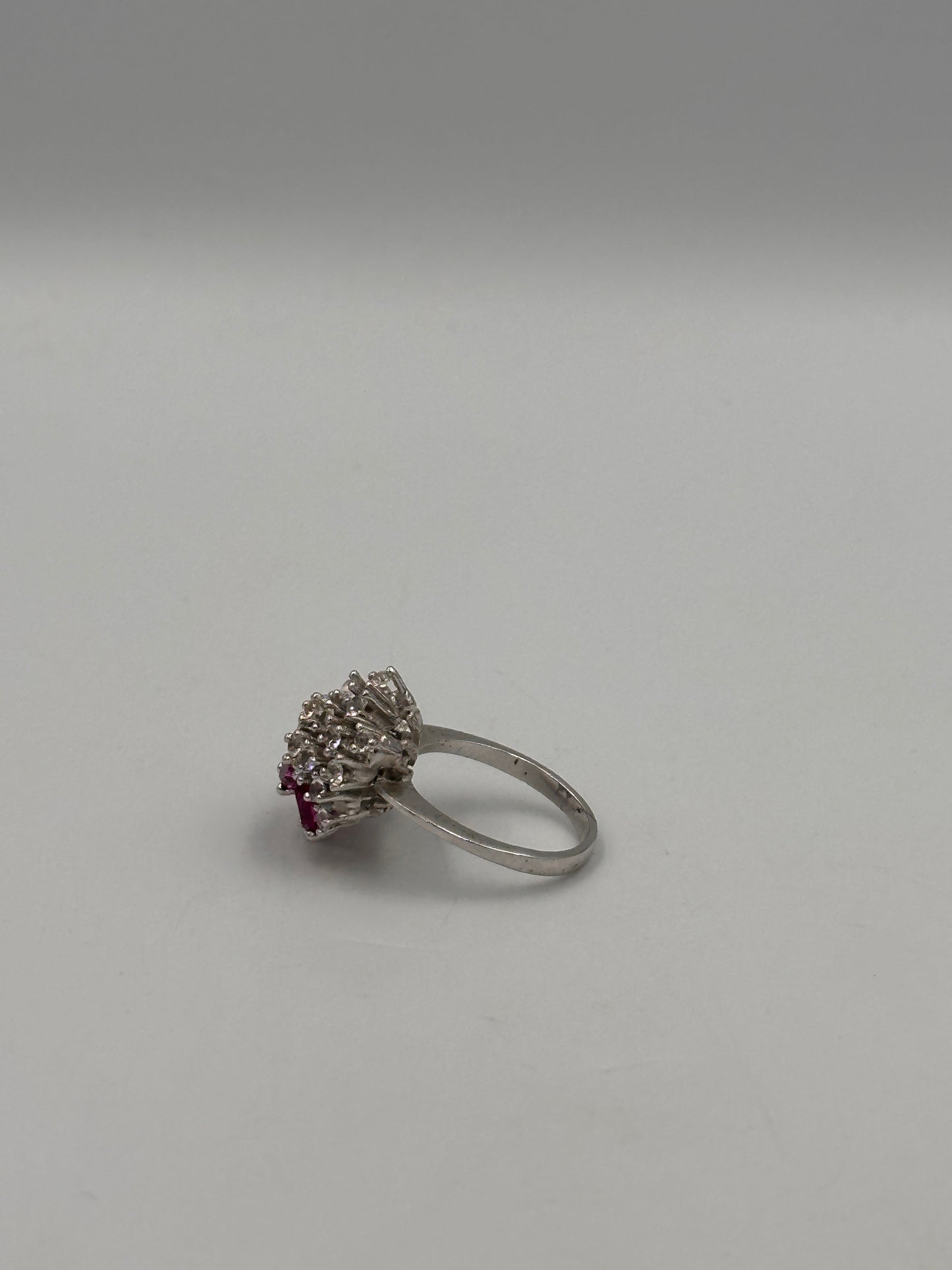 Vintage Silber 925 Ring mit Kristall-violetten Steinen