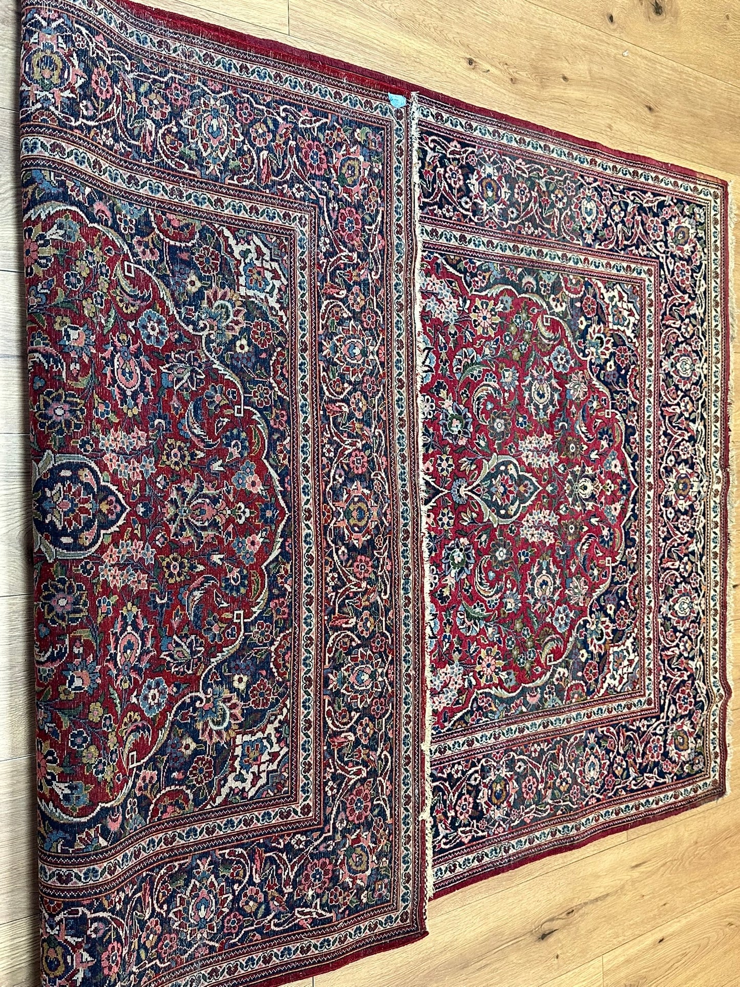 orientteppich handgeknüpft 220x130 cm antik naturfarben Keschan korkwolle
