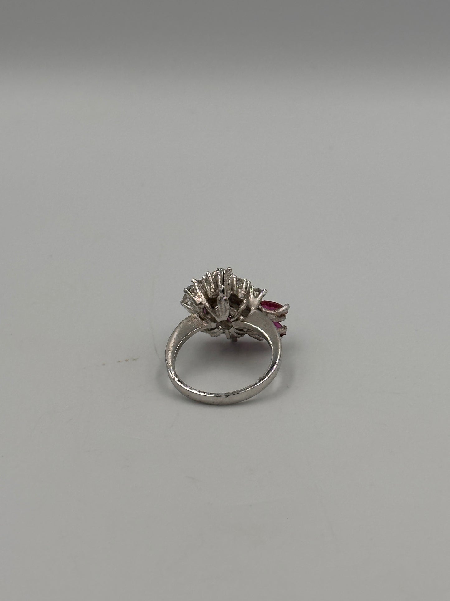 Vintage Silber 925 Ring mit Kristall-violetten Steinen