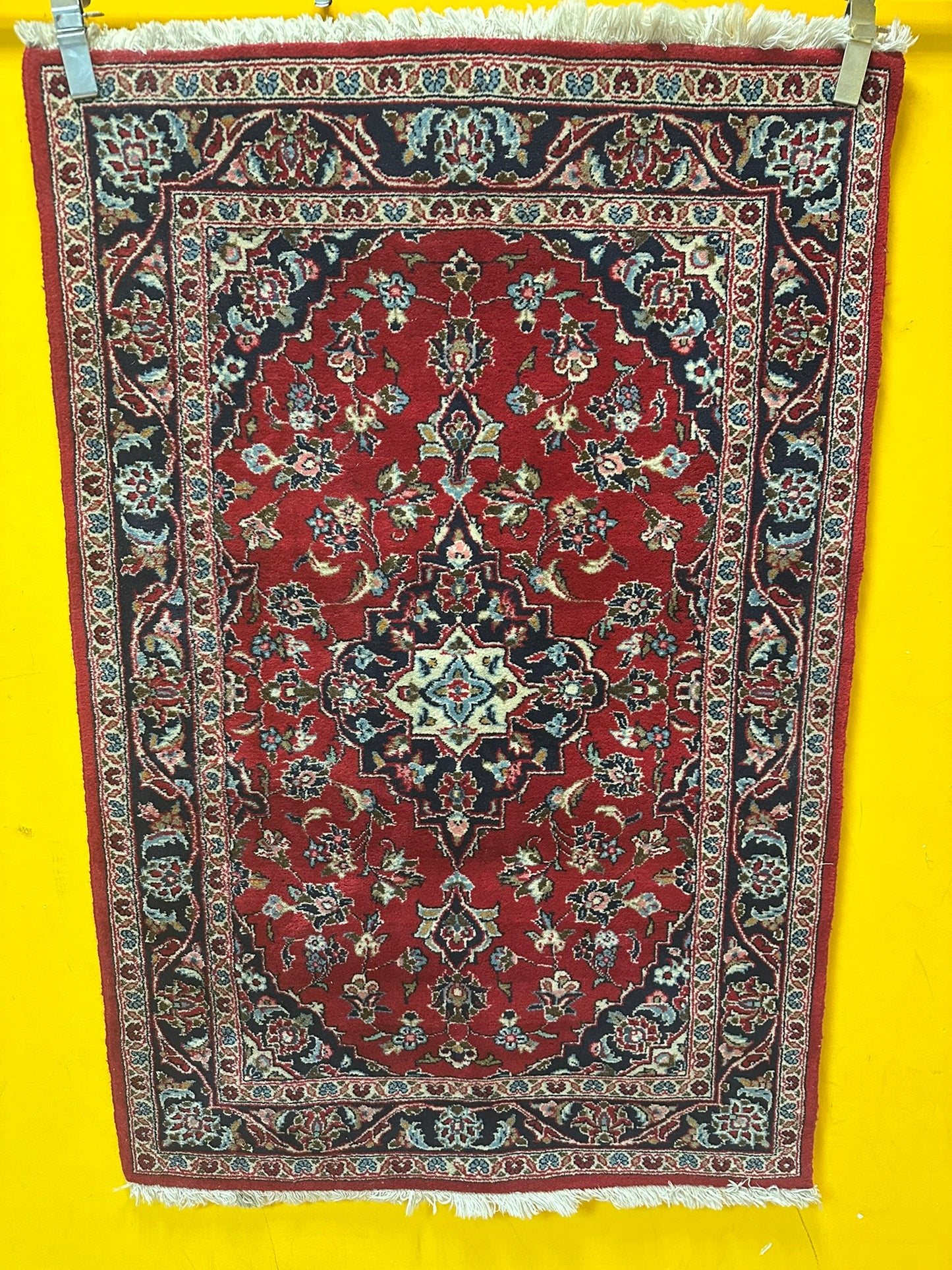 Orientteppich handgeknüpft 145x98 cm antik naturfarben  Keschan Schurwolle