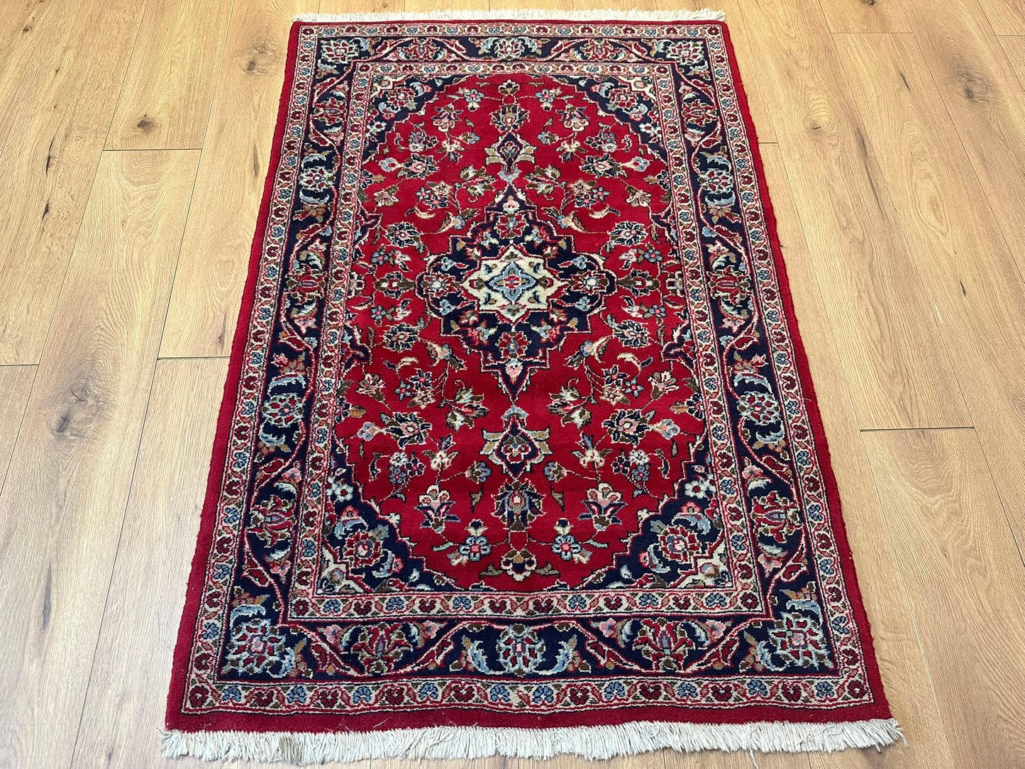 Orientteppich handgeknüpft 145x98 cm antik naturfarben  Keschan Schurwolle