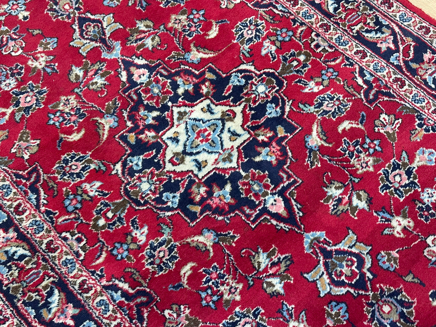 Orientteppich handgeknüpft 145x98 cm antik naturfarben  Keschan Schurwolle