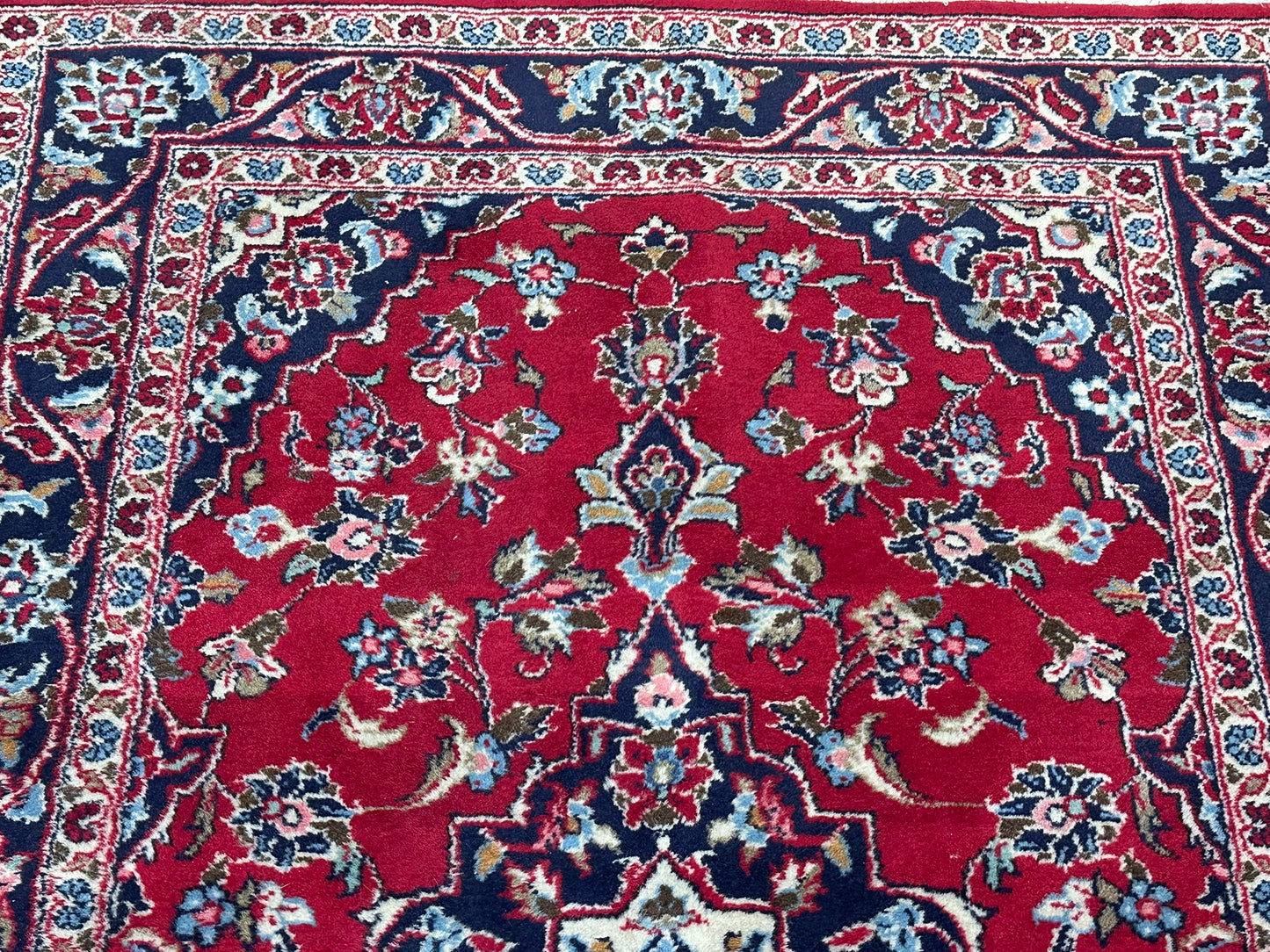 Orientteppich handgeknüpft 145x98 cm antik naturfarben  Keschan Schurwolle