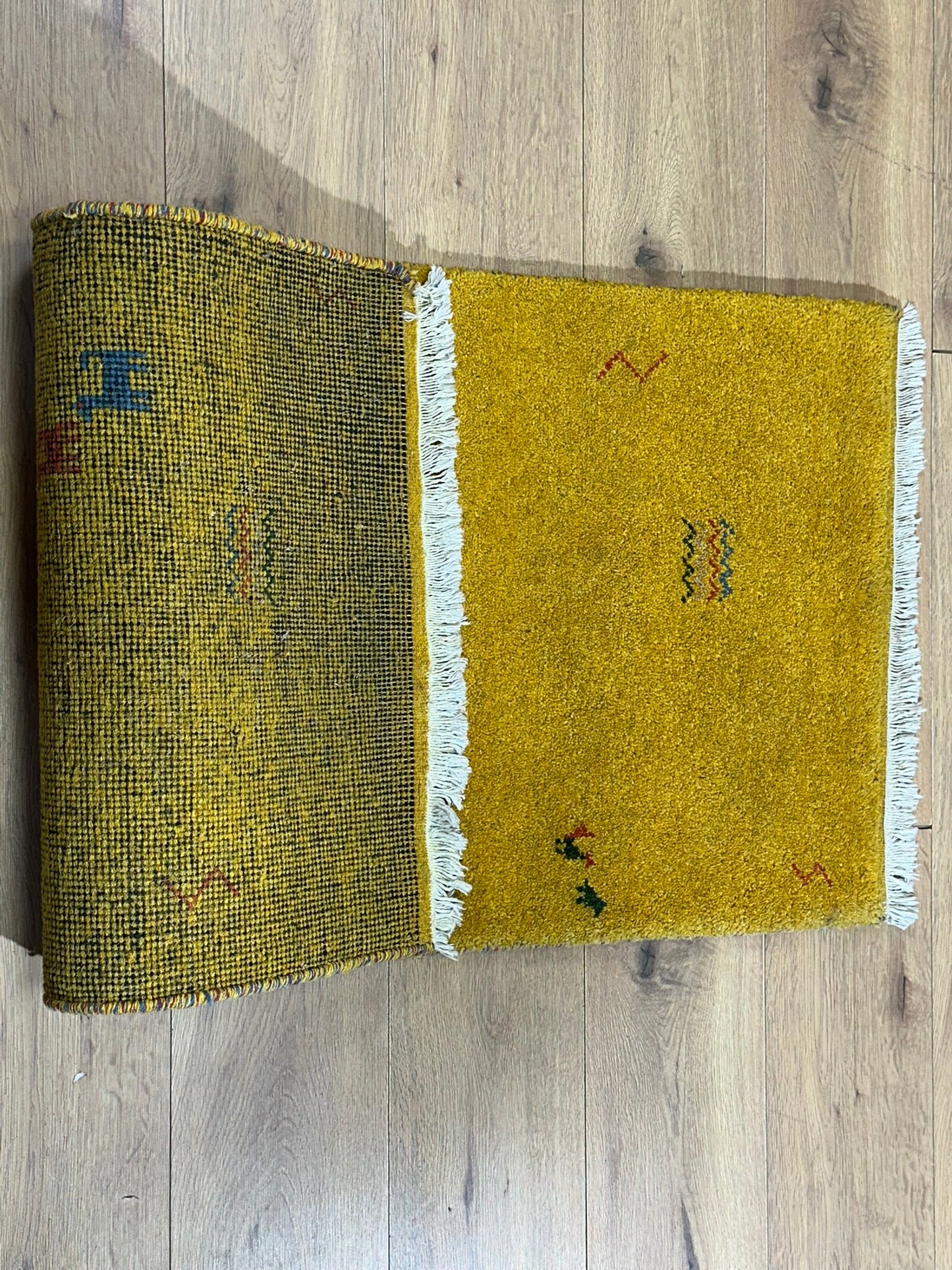 Orientteppich handgeknüpft Gabbeh Indian 162x62 cm