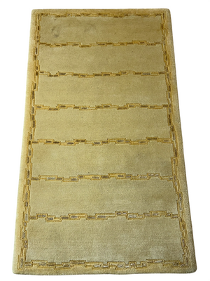 Indischer Gabbeh Teppich Handgeknüpft Gelb Geometrisch 160x93 cm