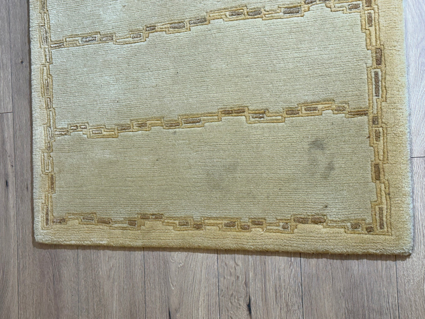 Indischer Gabbeh Teppich Handgeknüpft Gelb Geometrisch 160x93 cm