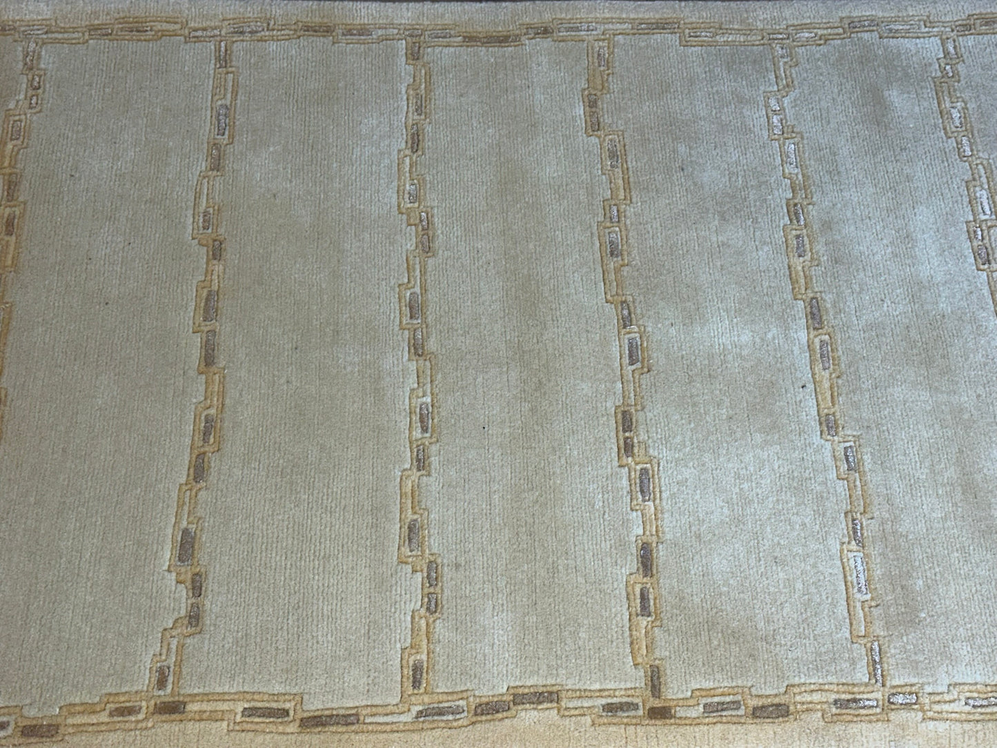 Indischer Gabbeh Teppich Handgeknüpft Gelb Geometrisch 160x93 cm